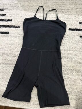 Splits59 Black Sleeveless Romper with Thin Straps